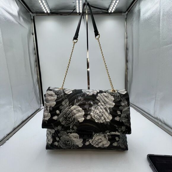 Betsey Johnson Handbags - Betsey Johnson Ciara Gray Flowered Shoulder Bag